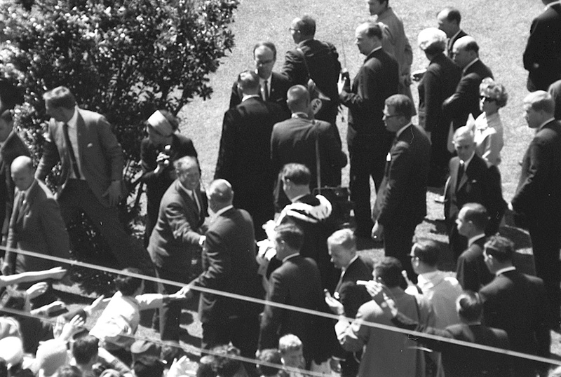 l. Reception for President Johnson, USA, Civic Square - with Mayor Kitts