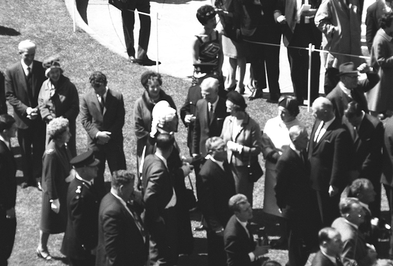 w. Reception for President Johnson, USA, Civic Square - with Mayor Kitts