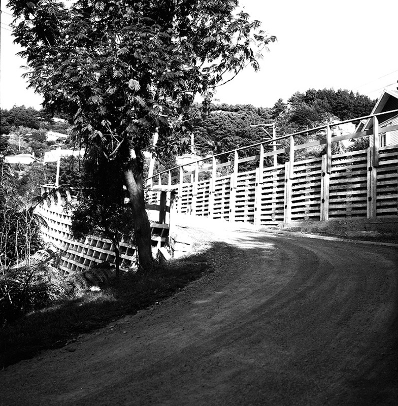 c. Mairangi Road, retaining wall