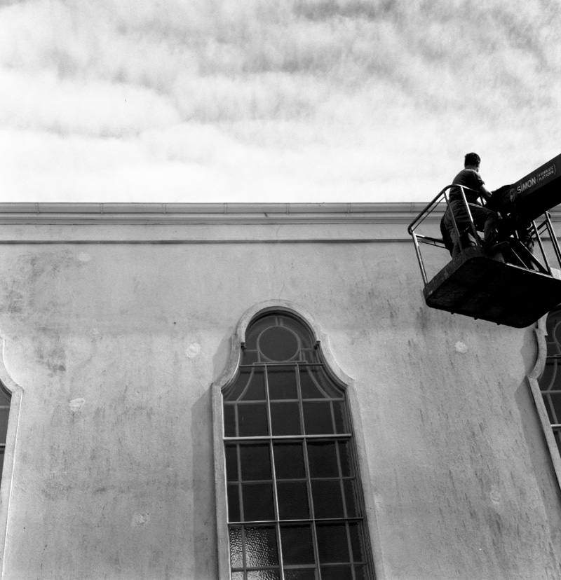 b. Crematorium, Karori Cemetery - cracks in wall