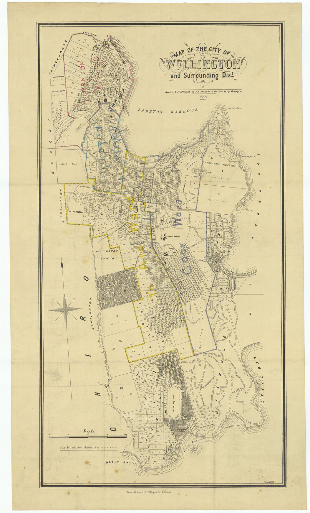 Boundaries of Wards within Wellington City