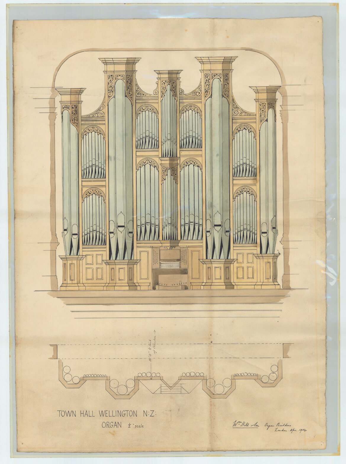 Proposed organ, Wellington Town Hall