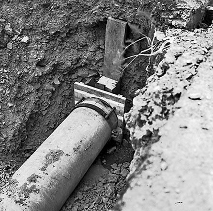 b. Pipes in trench