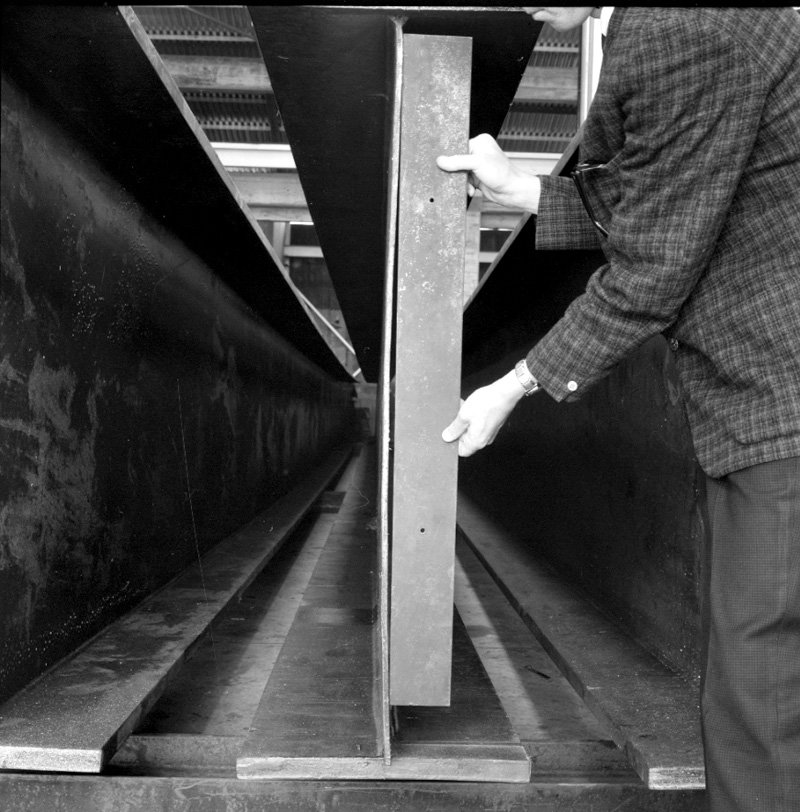 d. Steel beams for Box Hill Bridge, Petone