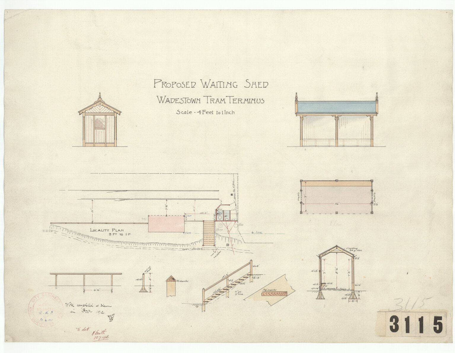 Proposed waiting shed, Wadestown Tram Terminus, Wadestown