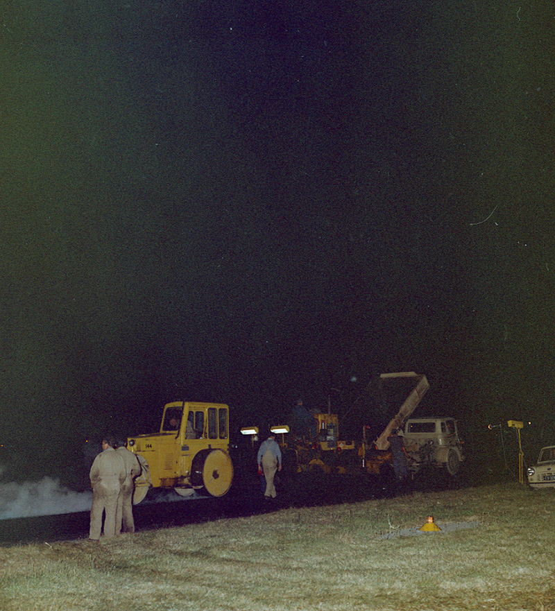 e. Airport, night paving of runway