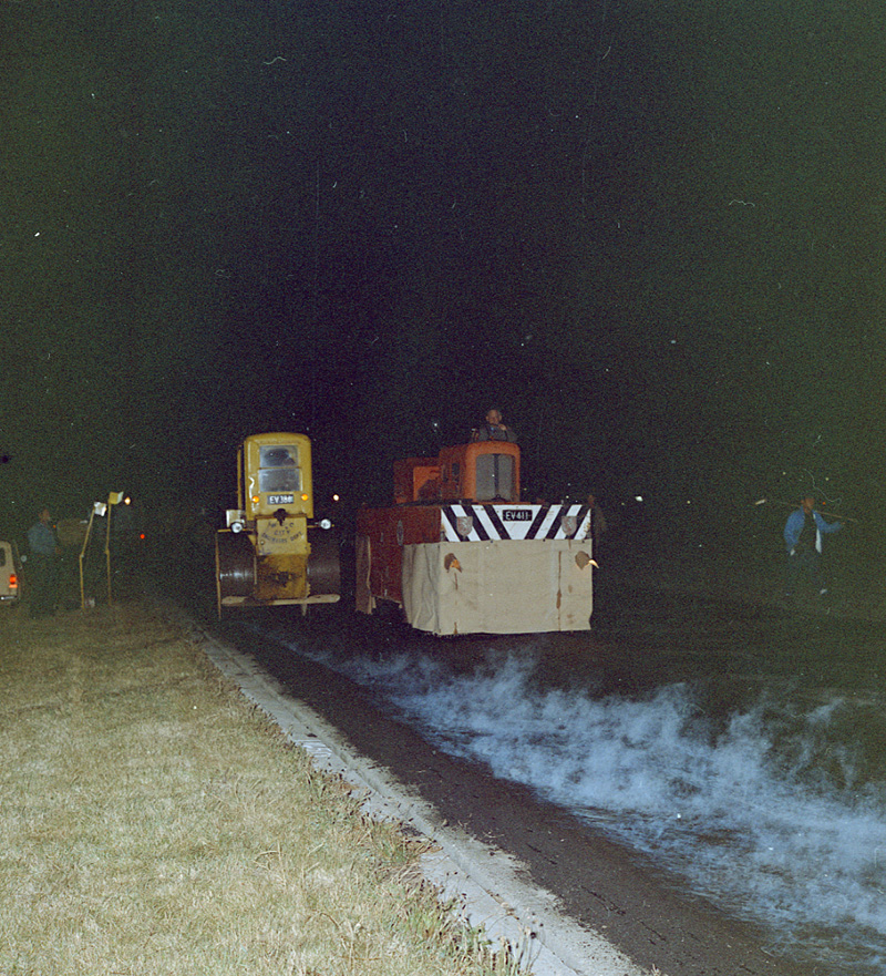 g. Airport, night paving of runway