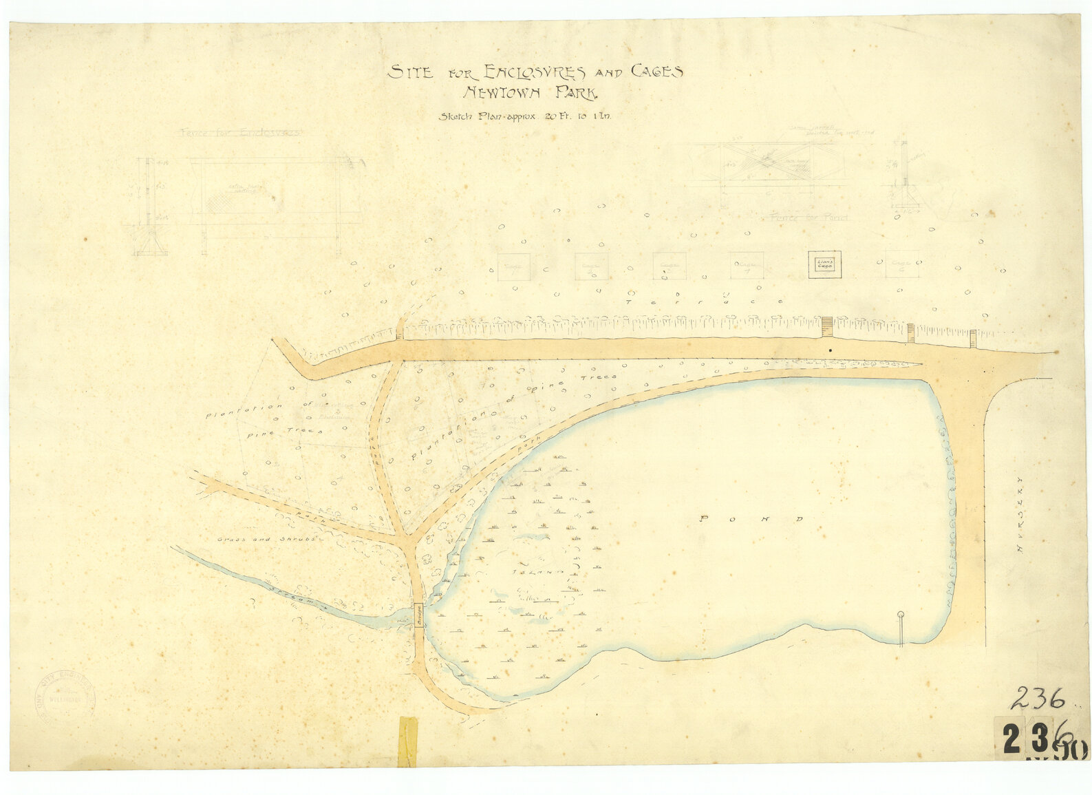 Site for enclosures and cages, Newtown Park