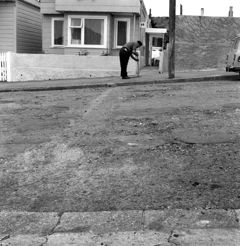 c. Alleged accident, road surface, opposite no 66 Waripori Street [Te Wharepōuri Street]