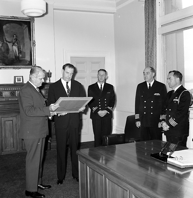 a. Visit by officers of USS Gridley