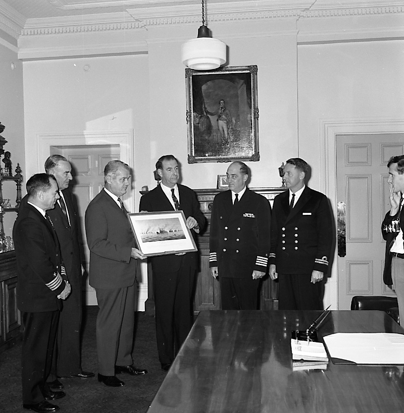 c. Visit by officers of USS Gridley