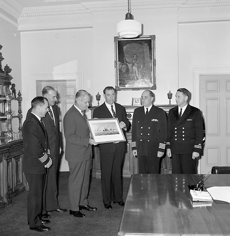d. Visit by officers of USS Gridley
