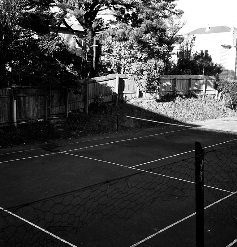 k. Tennis courts at rear of church