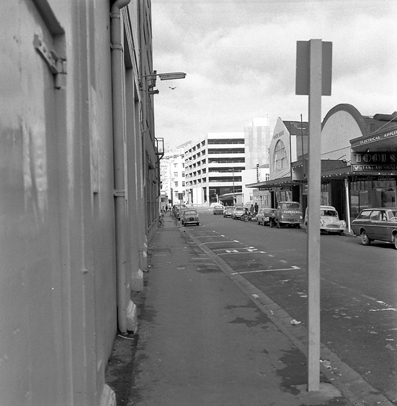 a. Bond St, view of Lombard Parking building from Willis St