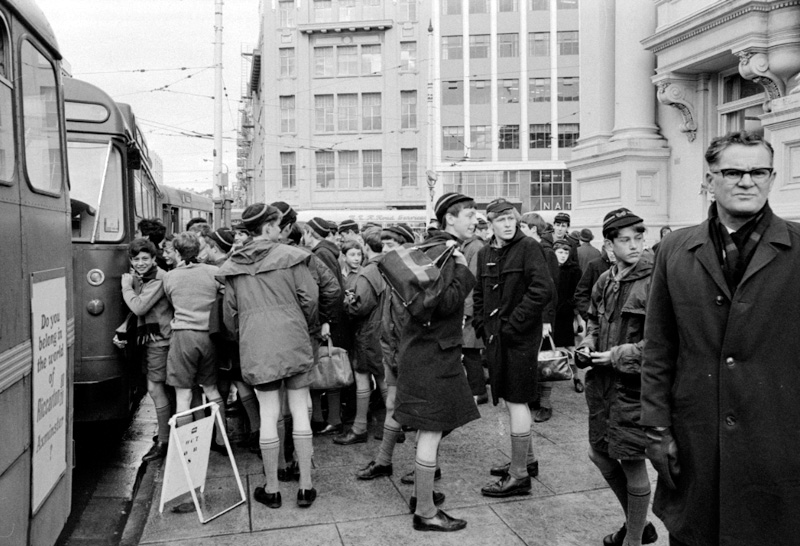 c. Buses in front of Town Hall