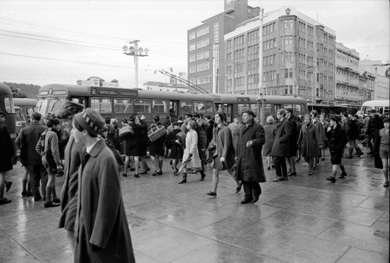d. Buses in front of Town Hall