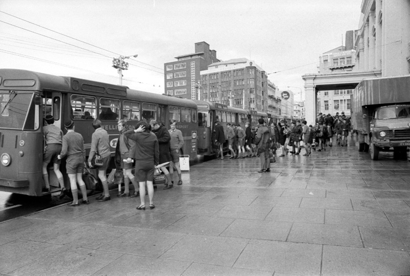 f. Buses in front of Town Hall
