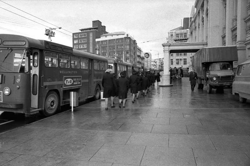 l. Buses in front of Town Hall