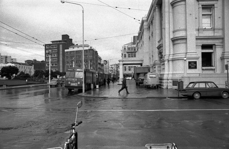 m. Buses in front of Town Hall