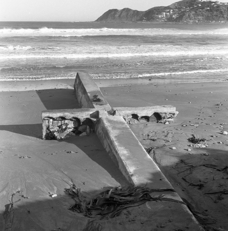 d. Lyall Bay, stormwater outfall at Tirangi Rd