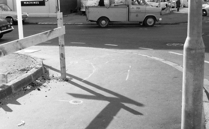 u. Footpaths - various streets. Lombard Street Parking building from Manners St