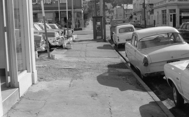 x. Footpaths - various streets. Lombard Street Parking building from Manners St