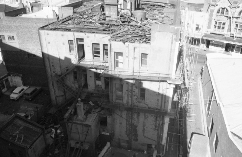 ad. Flats and buildings; Views from Lombard Street pkg building and interior vi