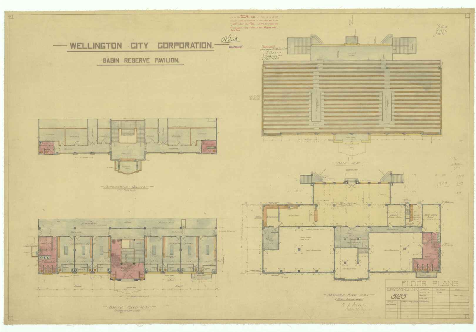 Basin Reserve pavilion, floor plans