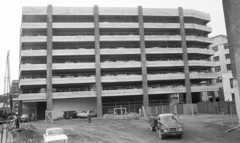 aa. Lombard Street parking building from Manners Street end of Cornhill Street