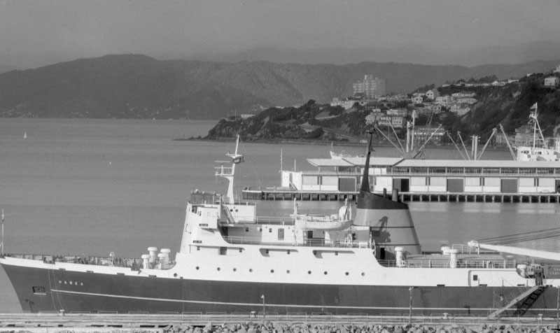 b. Harbour - from MOB roof, Hawea in dock