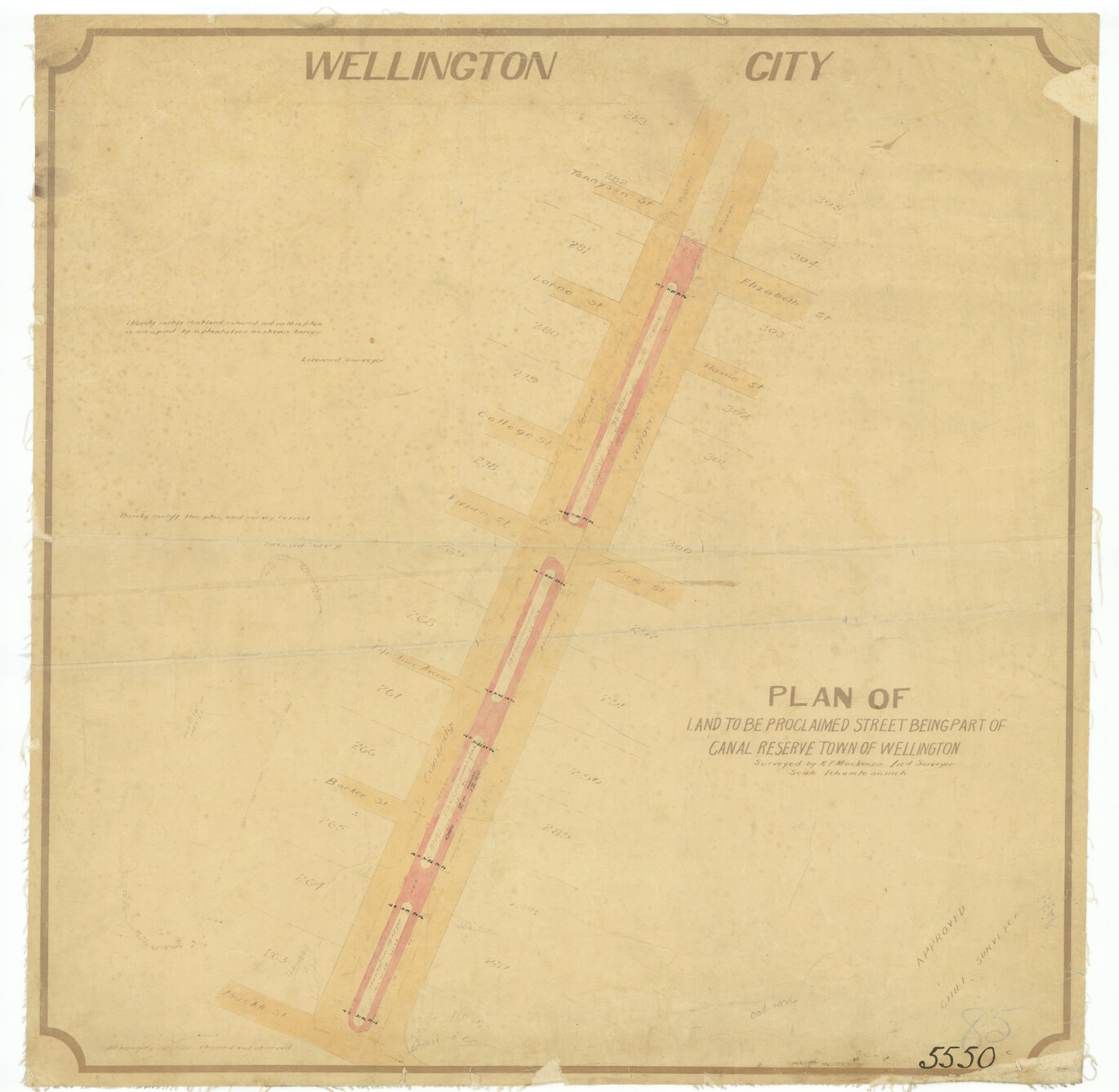 Land to be proclaimed street being part of the Canal Reserve