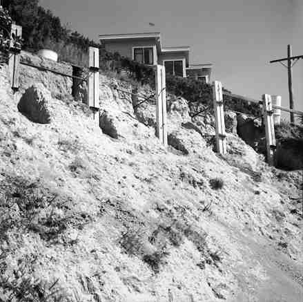 d. Views of retaining wall being constructed