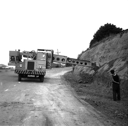 a. Gradall removing bank