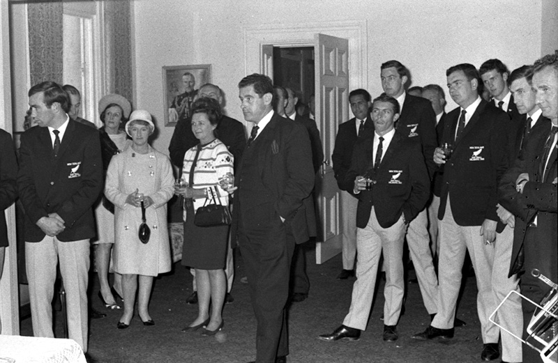 d. Mayor Frank Kitts, reception NZ Softball Team