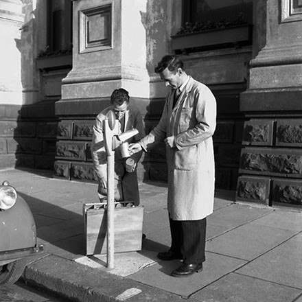 a. Clearing parking meters. Traffic Department staff