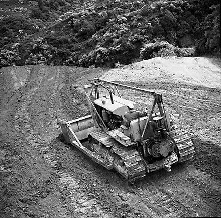 a. Views of bulldozer creating new access