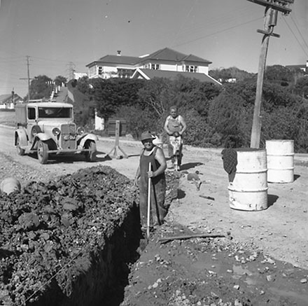 b. Drainage Works by Wellington City Council Workmen