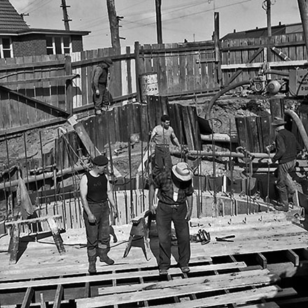 b. Workmen constructing new pumping station, Devonshire Road