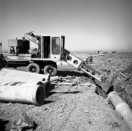 h. Construction of drainage channels, Wellington Airport