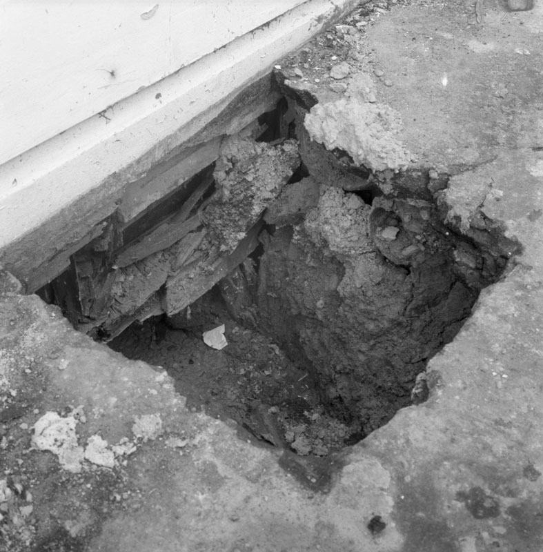 e. 25 Hawker St - excavations prior to repair of shop foundations and basement