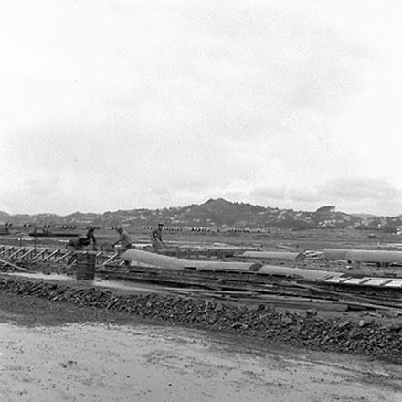 b. Construction of runway, drainage, Airport