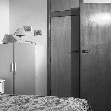 a. Interior of flat, Newtown Library