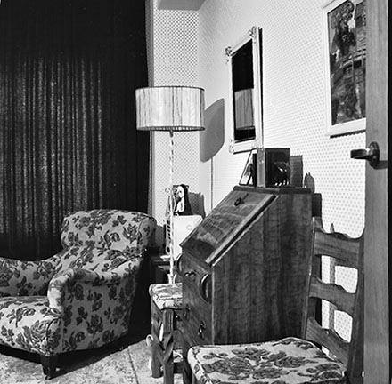 f. Interior of flat, Newtown Library