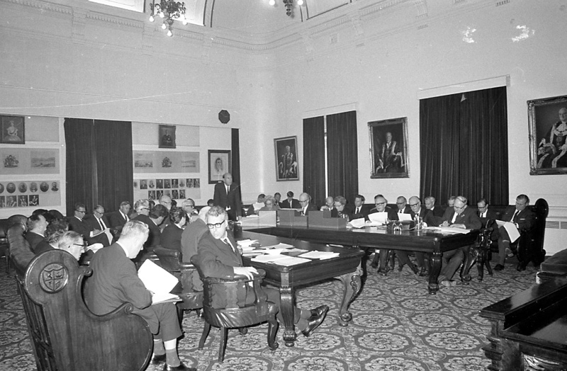 f. Council in session. Records group