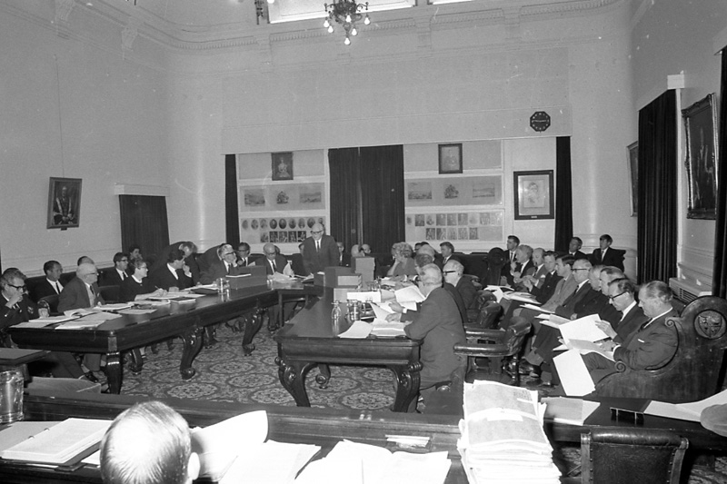 j. Council in session. Records group