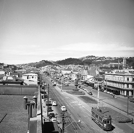 b. Streetscape, Kent Terrace and Courtenay Place Streetscape, Town Hall, Lower Cuba Street
