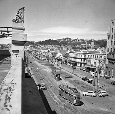 c. Streetscape, Kent Terrace and Courtenay Place Streetscape, Town Hall, Lower Cuba Street