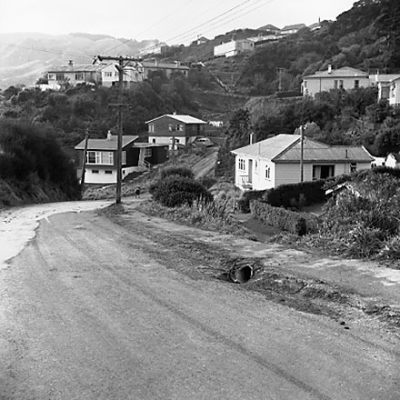 c. Collapsed bank, dwellings