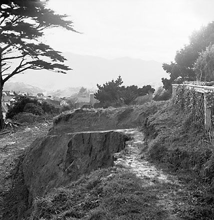 e. Collapsed bank, dwellings