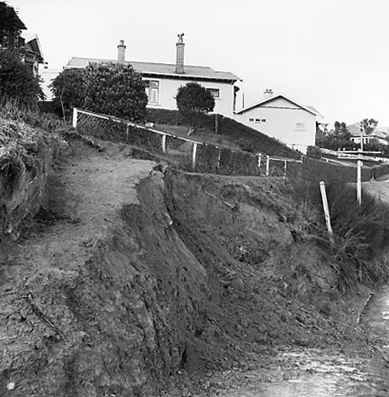 f. Collapsed bank, dwellings
